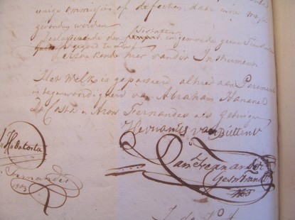 fragment laatste blad testament Hermanus van Buttner met handtekening